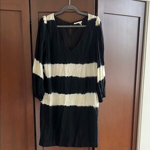 Free People Black and White V-Neck Sheath Dress